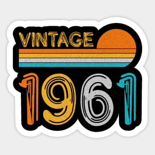 Vintage 1961 Happy 62nd Birthday Retro Sticker